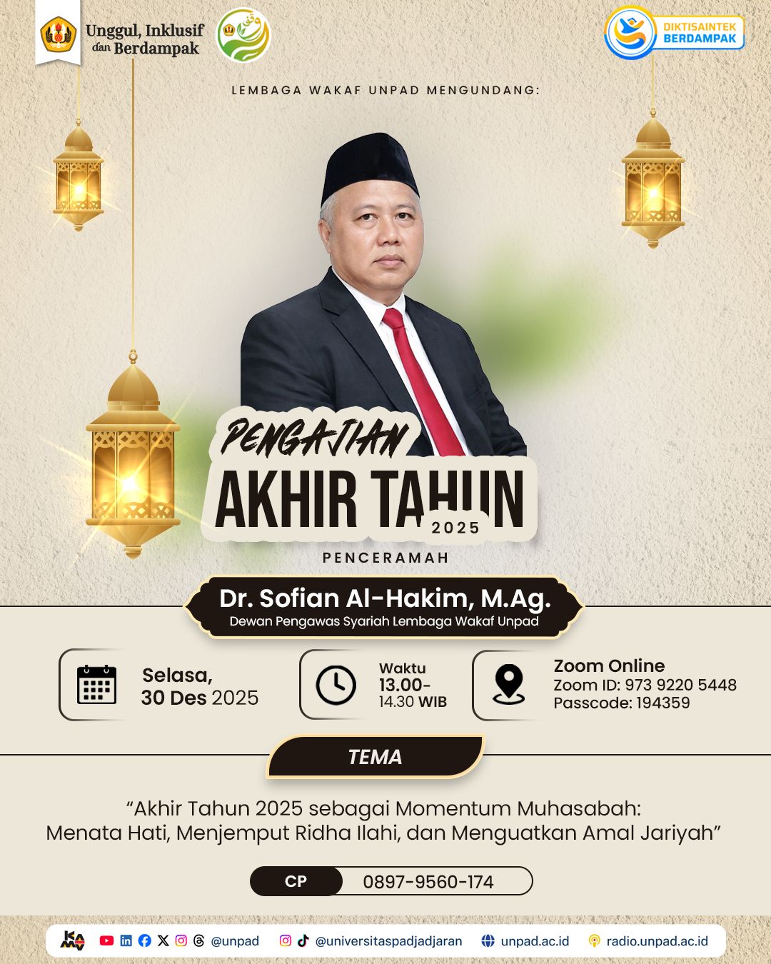 Pengajian Akhir Tahun Lembaga Wakaf Unpad Bersama Dr. Sofian Al-Hakim, M.Ag.