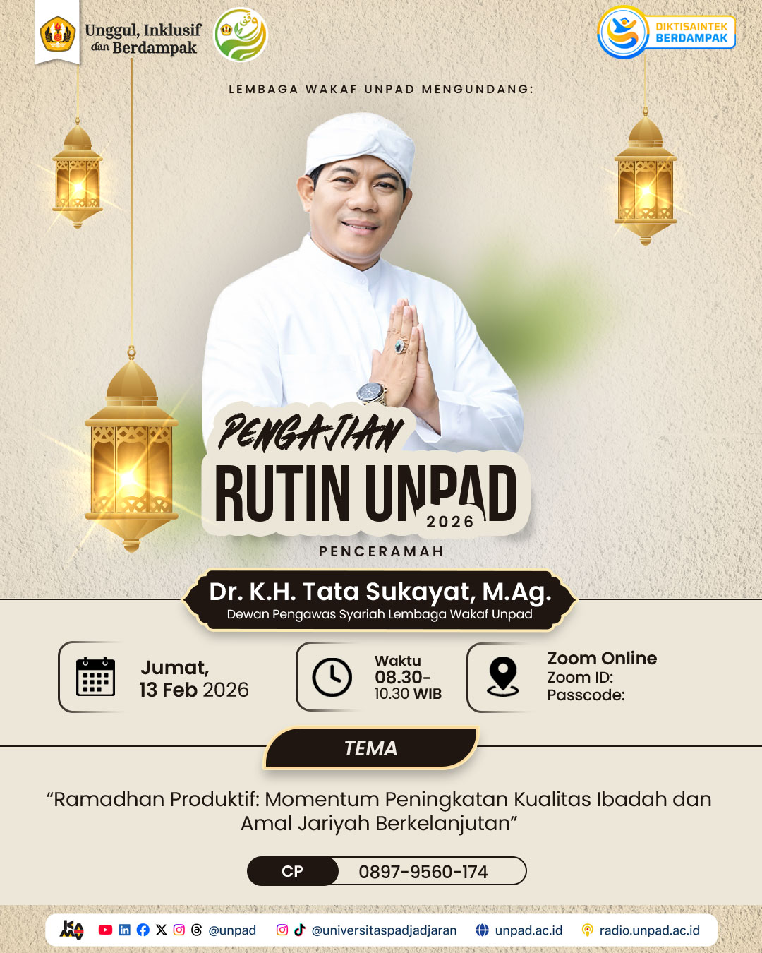 Pengajian Rutin Unpad 2025 Bersama Dr. K.H Tata Sukayat, M.Ag.